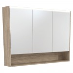 Fie LED Mirror Cabinet with Display Shelf & Scandi Oak Side Panels 1200